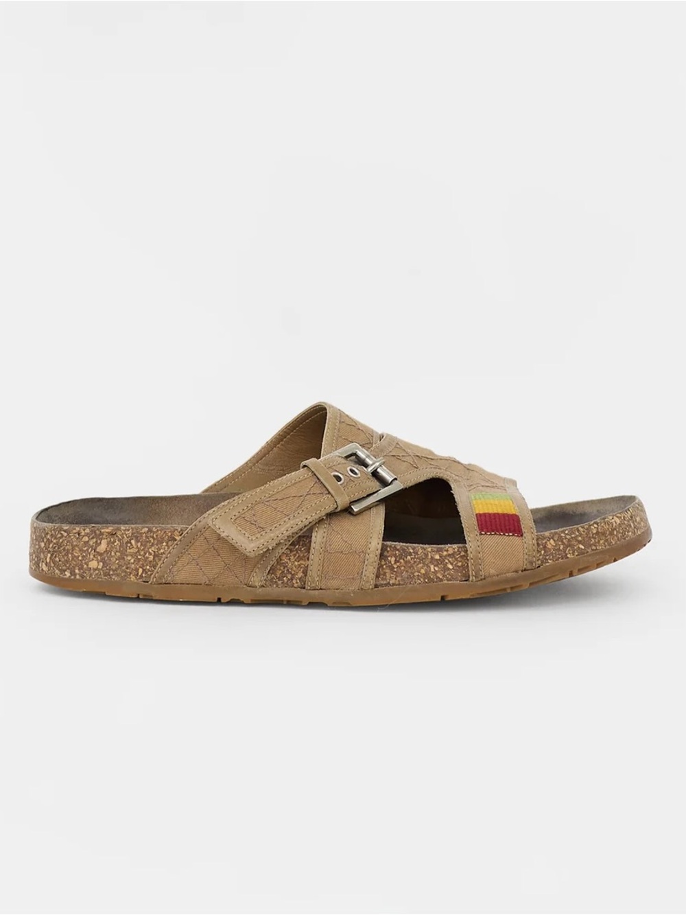 Christian Dior 2004 Rasta John Galliano Cork Slide Sandals IT 38
